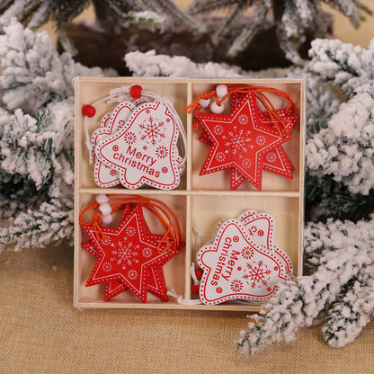 Christmas Snowflake Wooden Small Pendant