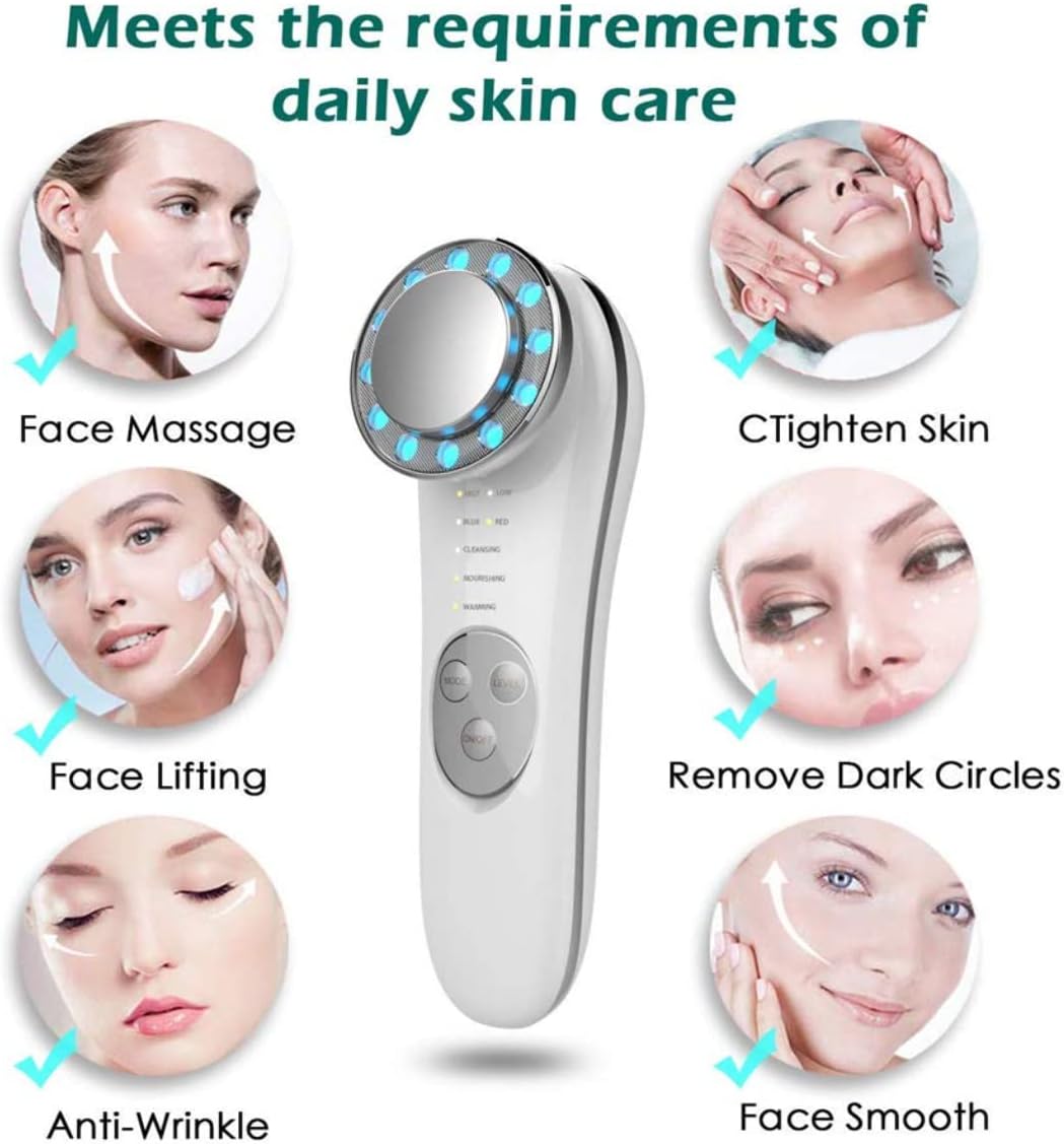 Facial Massager, Skin Care Tools 7 in 1 Face Lifting Machine, Galvanic Facial Machine Face Tightening Machine for Skin High Frequency Facial Machine