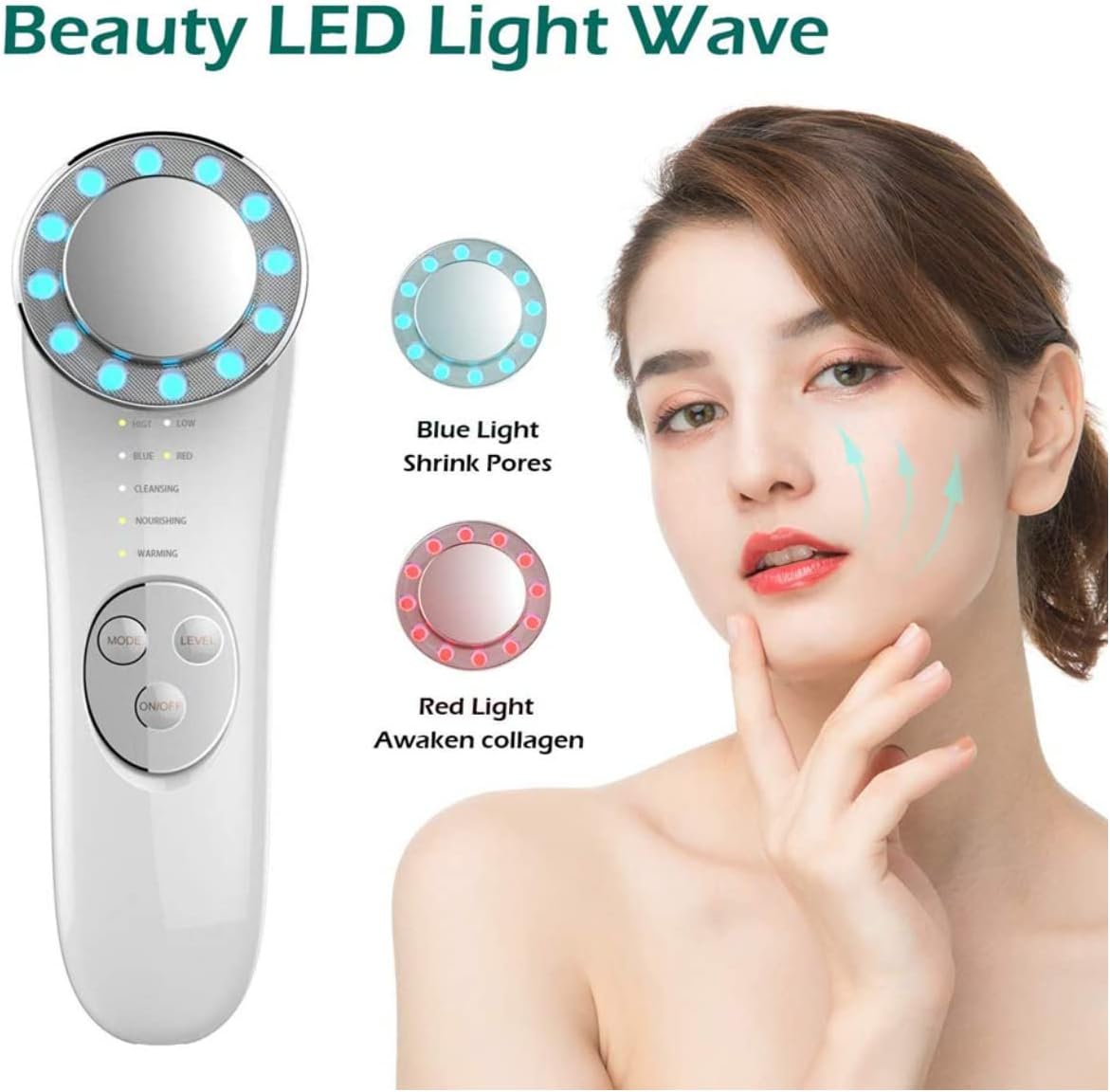 Facial Massager, Skin Care Tools 7 in 1 Face Lifting Machine, Galvanic Facial Machine Face Tightening Machine for Skin High Frequency Facial Machine