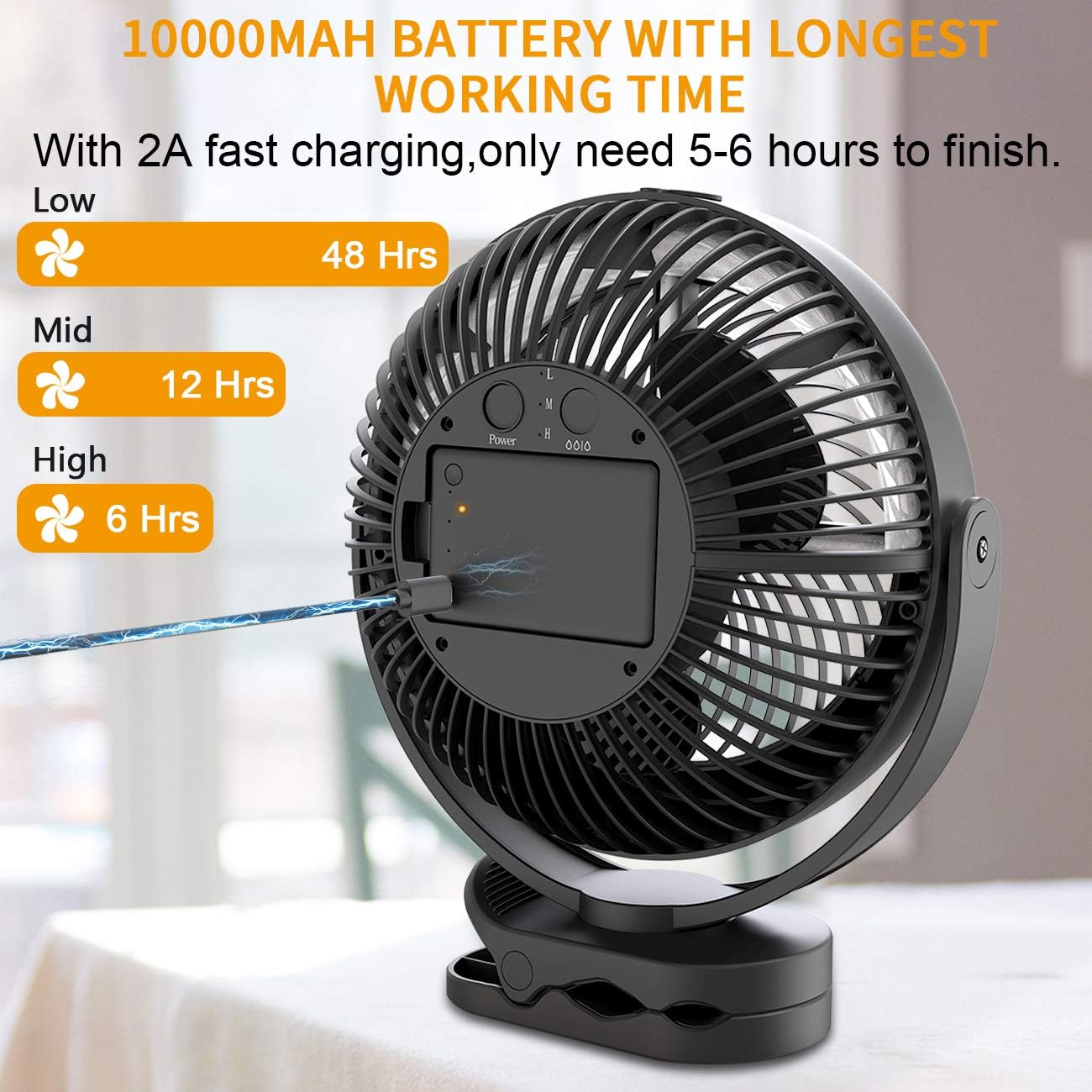 Desk Fan, Battery Operated Fan - Royal Luxury Deals 